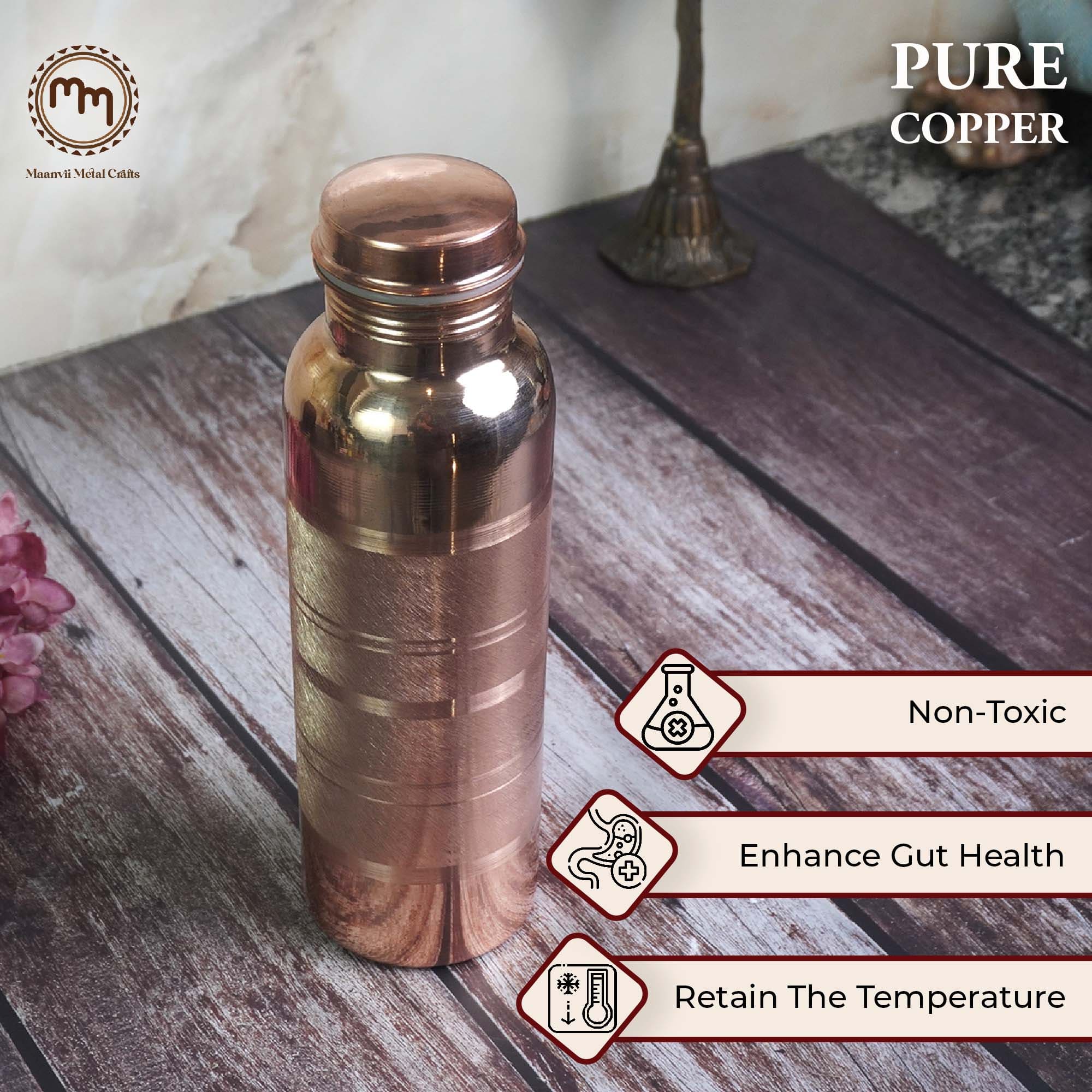 Maanvii Copper Tamba Silver Touch Bottle “ 950 ml: Elegance Meets Health in Every Sip