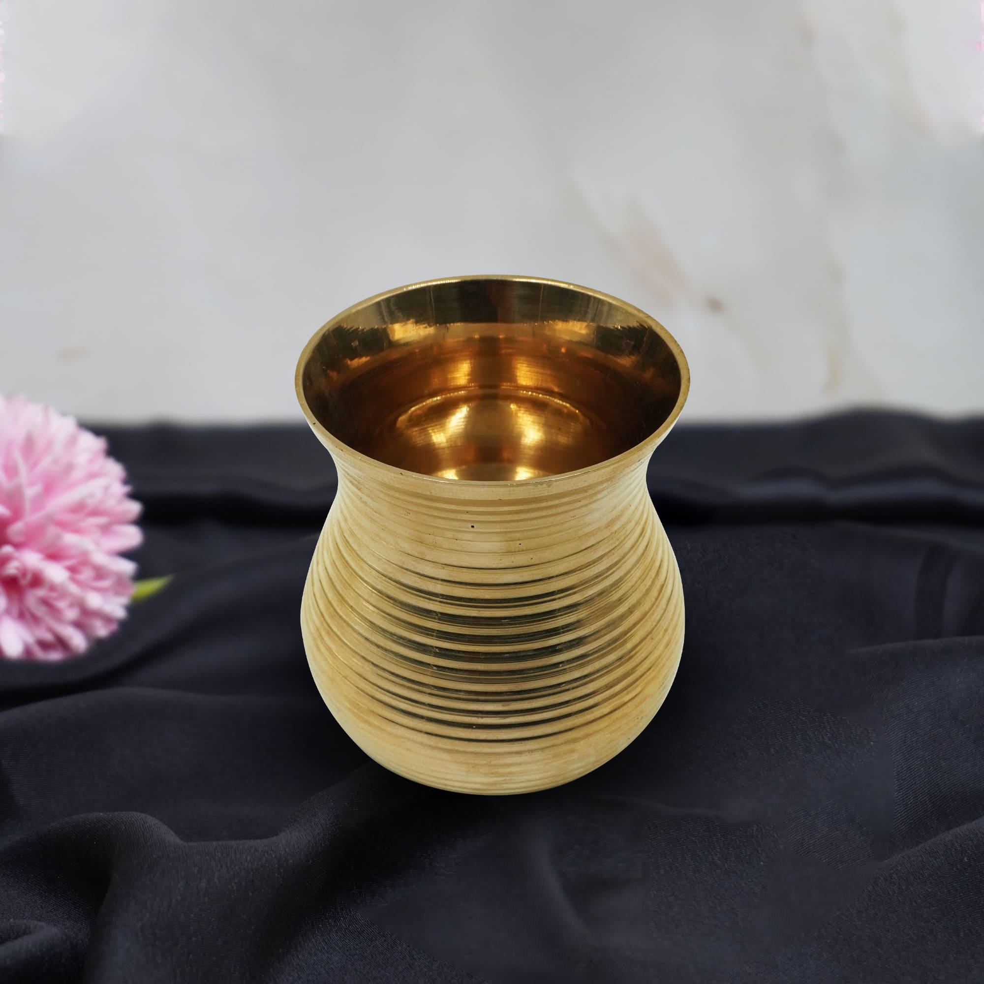 Elegant Brass Matki-Shaped Glasses: Style, Health, and Functionality-300ML